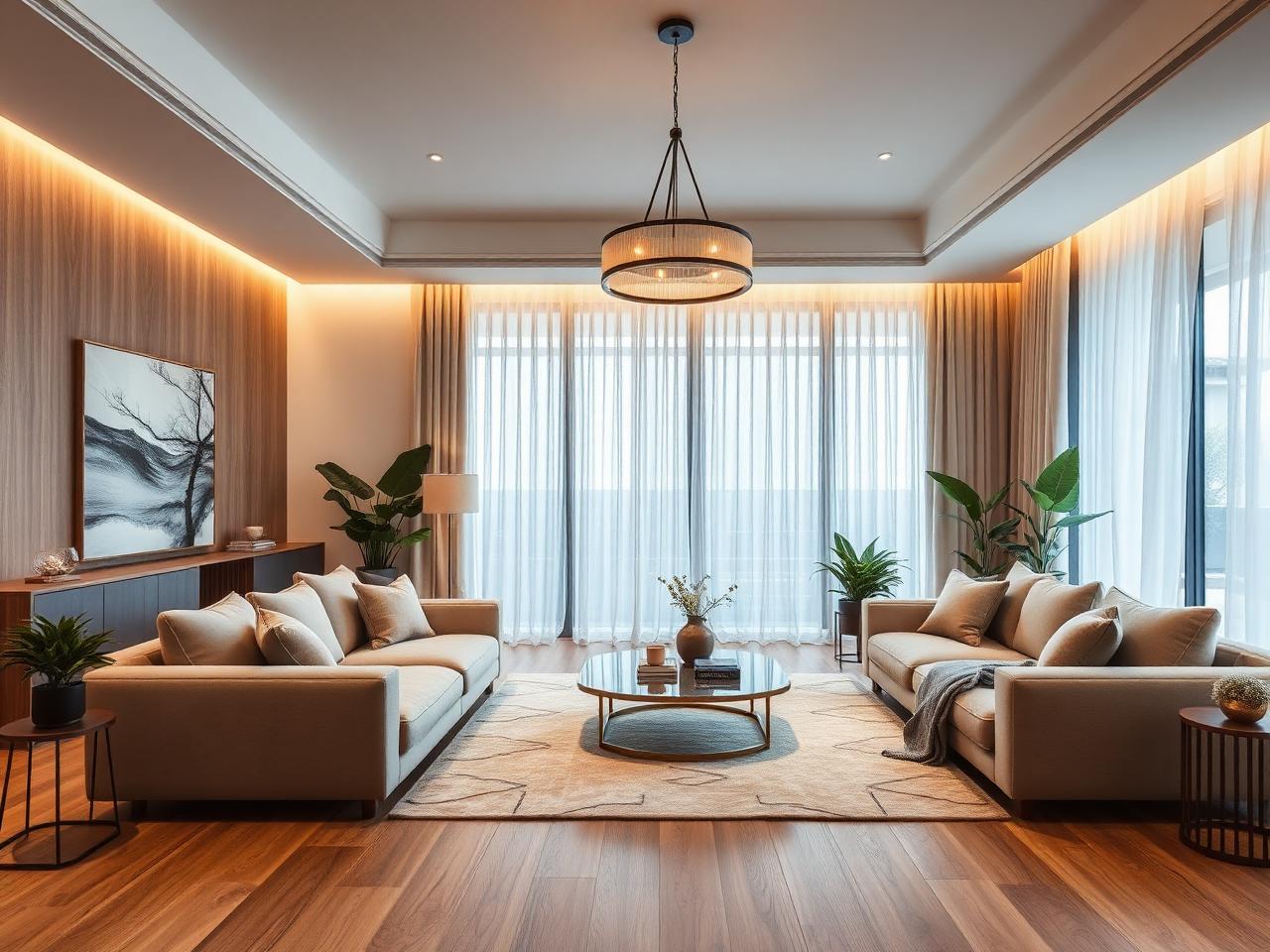 Modern luxury living room interior
